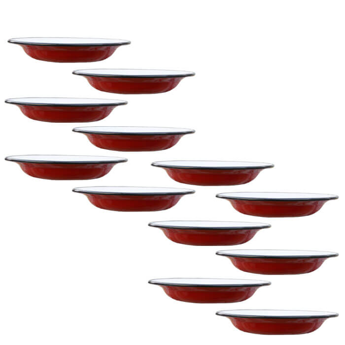 Souprava smaltovaných mělkých talířů 22 cm 12 ks