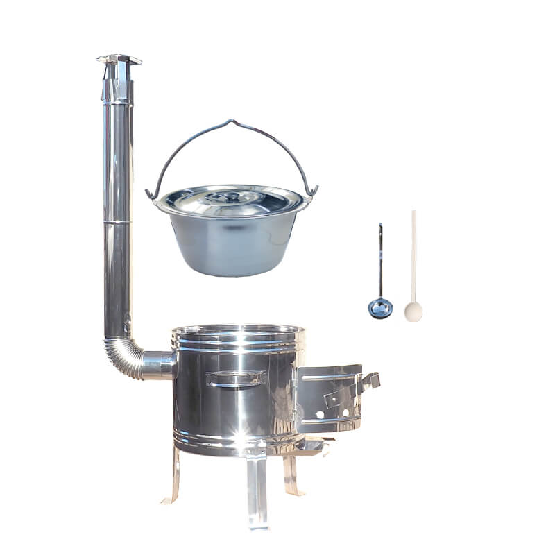 Nerezový kotlík 15 L (0,8 mm) zesílený s nýty + nerezová kotlina 36 cm TOP INOX