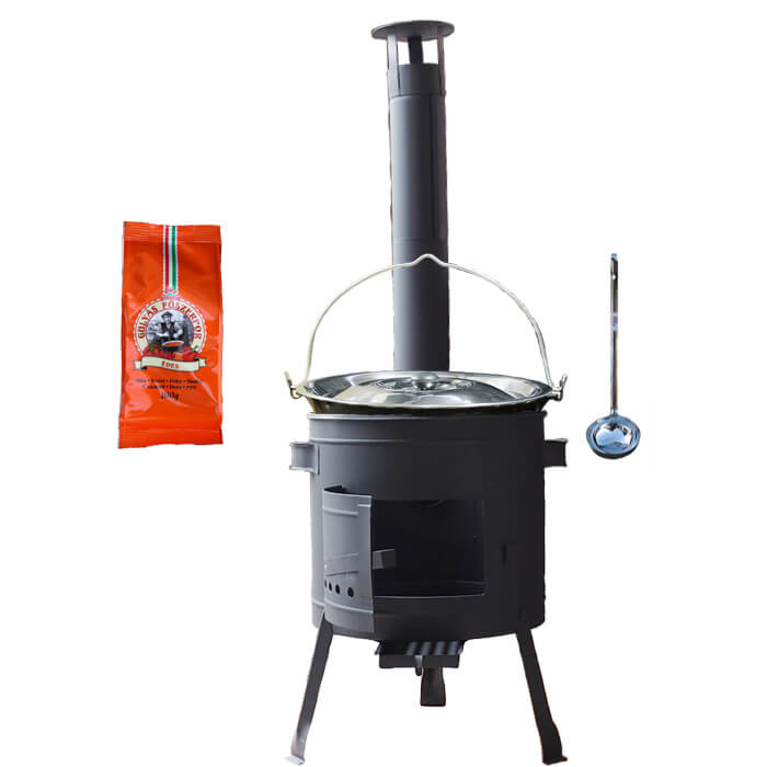 Smaltovaný kotlík 25 L (1,2 mm) + nerezová poklice + nízká žáruvzdorná kotlina (0,8 mm) 42 PLUS 600
