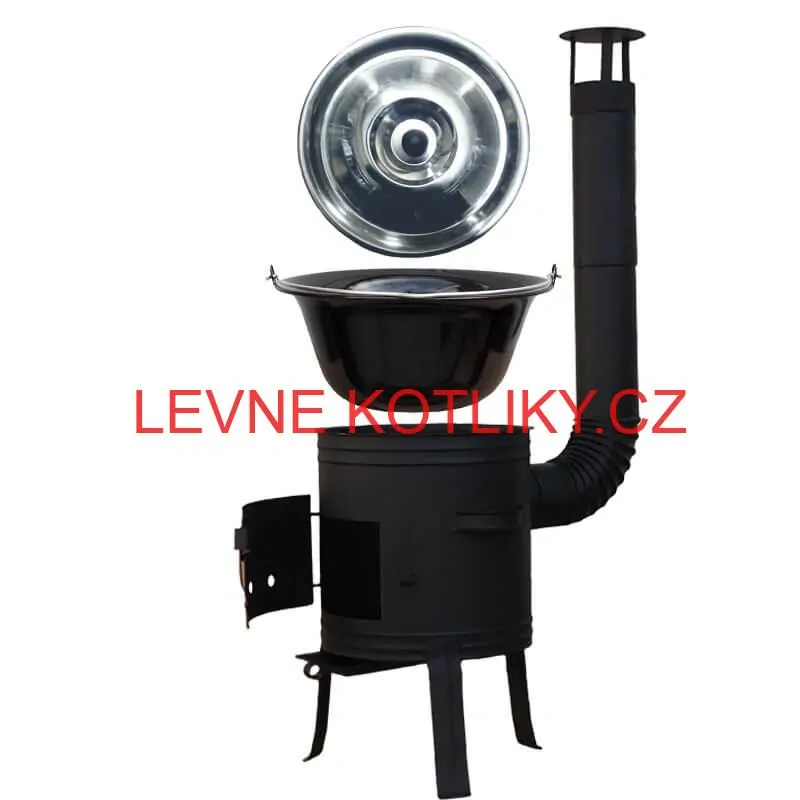 Smaltovaný kotlík 11 L BLACK + nerezová poklice INOX + žáruvzdorná kotlina 33 cm Plus 700