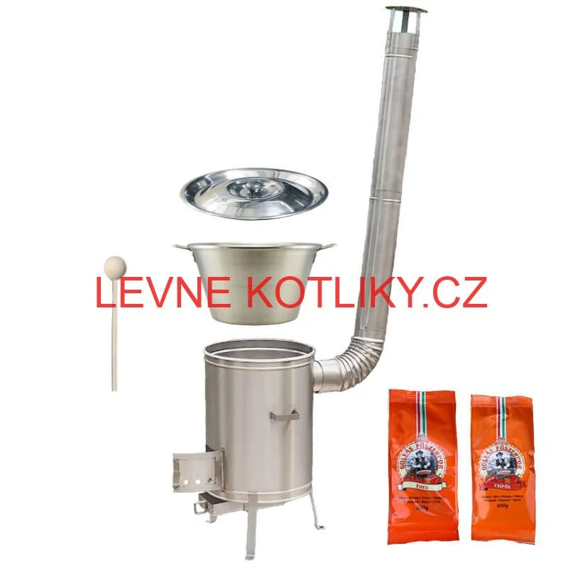 Nerezový kotel 40 L + nerezová kotlina 45 cm LUX + paprikové koření na guláš