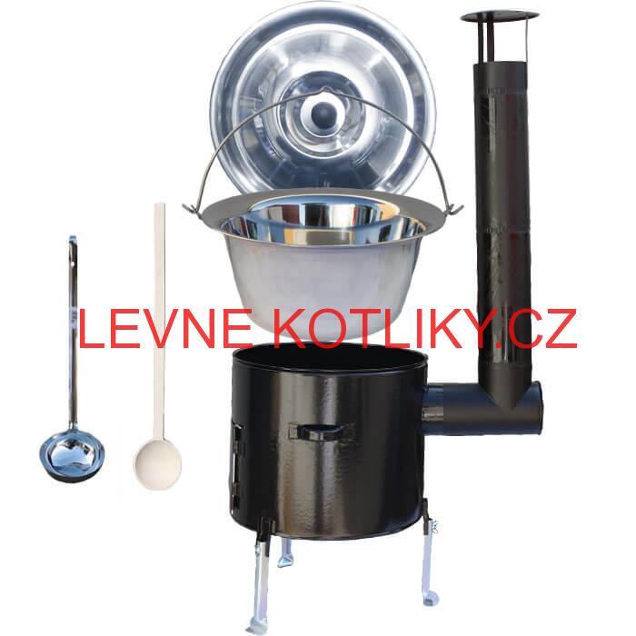 Nerezový kotlík 20 L (1,2 mm) + smaltovaná kotlina 39 Smalt party