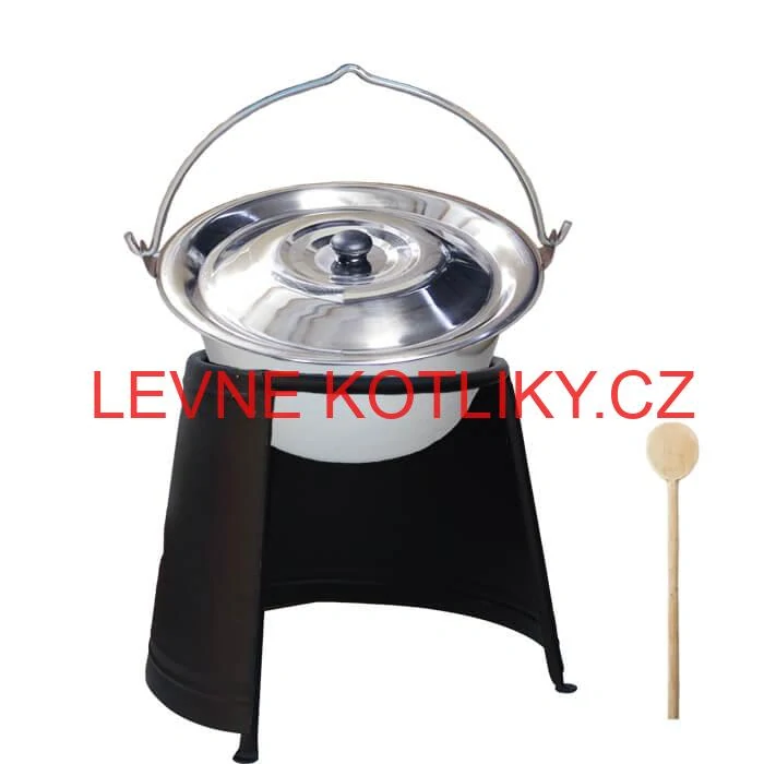Nerezový kotlík 14 L (0,8 mm) + poklice + chránič plamene
