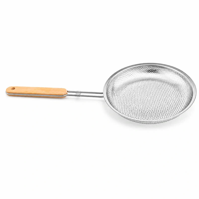 Hliníkové sítko 16 cm s dřevěnou rukojetí – délka 37,5 cm