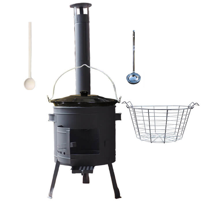 Smaltovaný kotlík 30 L (1,2 mm) + drátěný koš + žáruvzdorná kotlina 45 PLUS 600