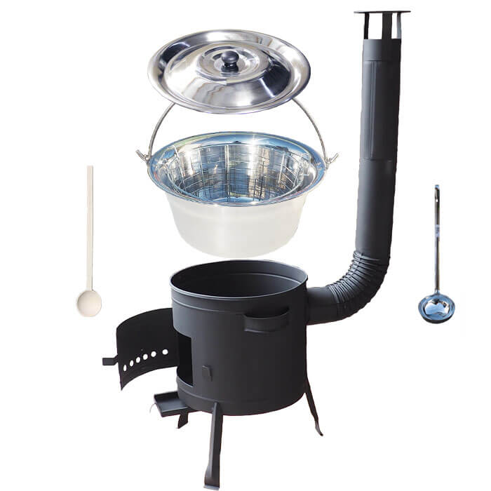 Nerezový kotlík 20 L (1,2 mm) + drátěný koš + žáruvzdorná kotlina 42 PLUS 600