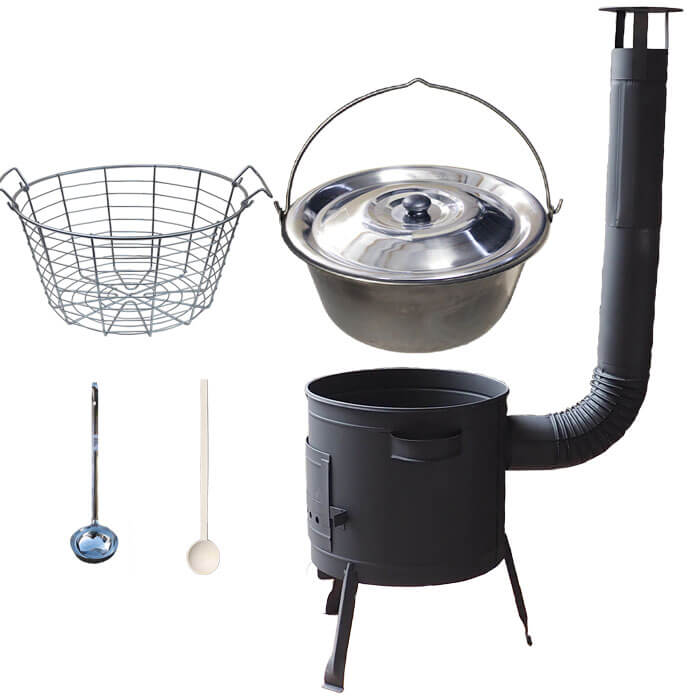 Železný kotlík 30 L (0,75 mm) + drátěný koš + žáruvzdorná kotlina 45 PLUS 600