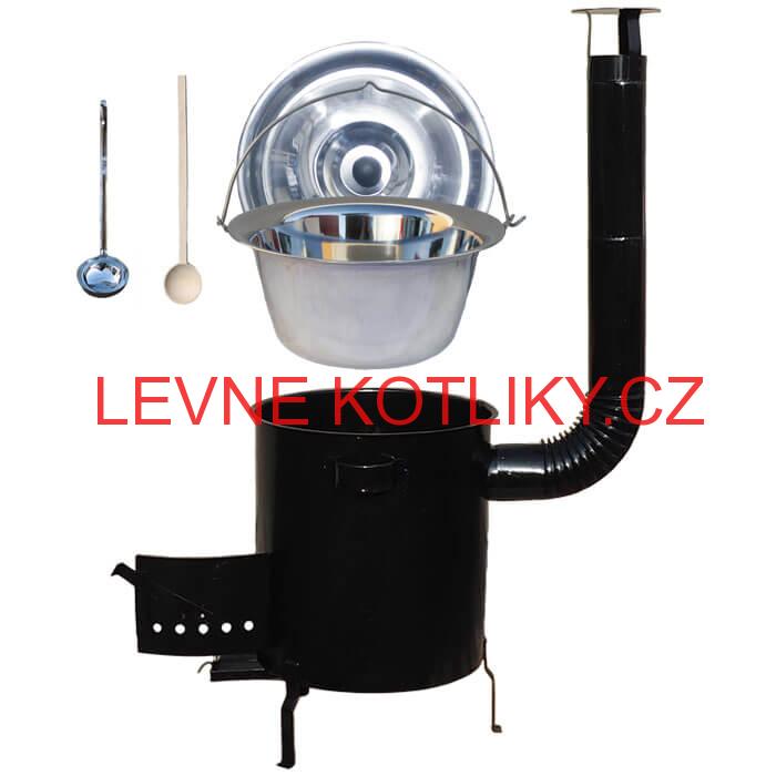 Nerezový kotlík 20 L (1,2 mm) + hrubostěnná (1,5 mm) kovová kotlina 42 STRONG