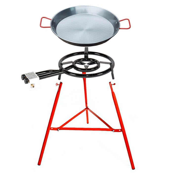 Paella pánev 50 cm s hořákem a stojanem
