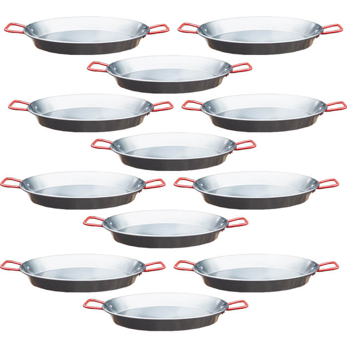 Paella Tapas catering 22 cm - 12 ks ocelových pánví