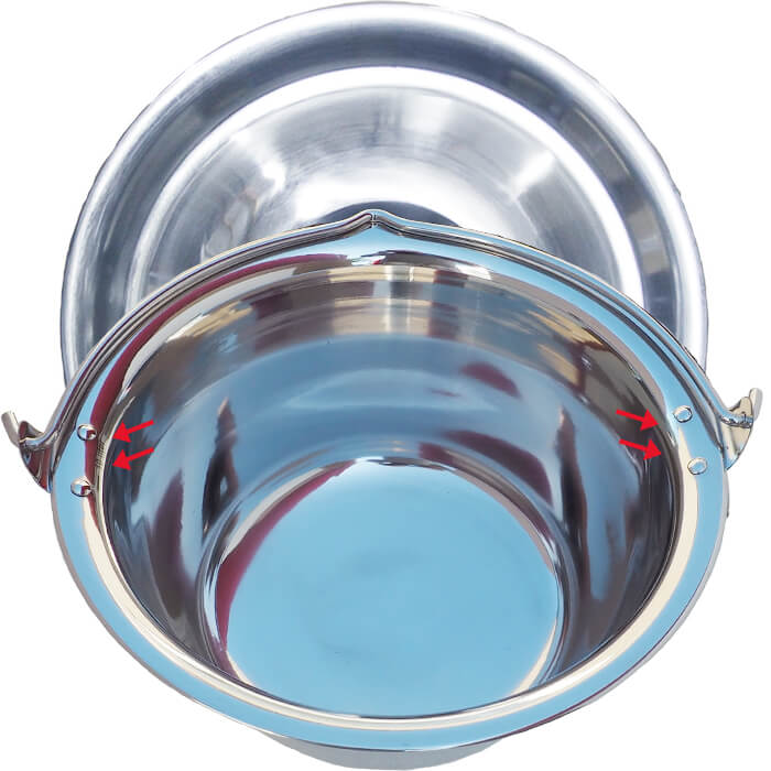 Nerezový kotlík 20 L (0,8 mm) s nýty + poklice