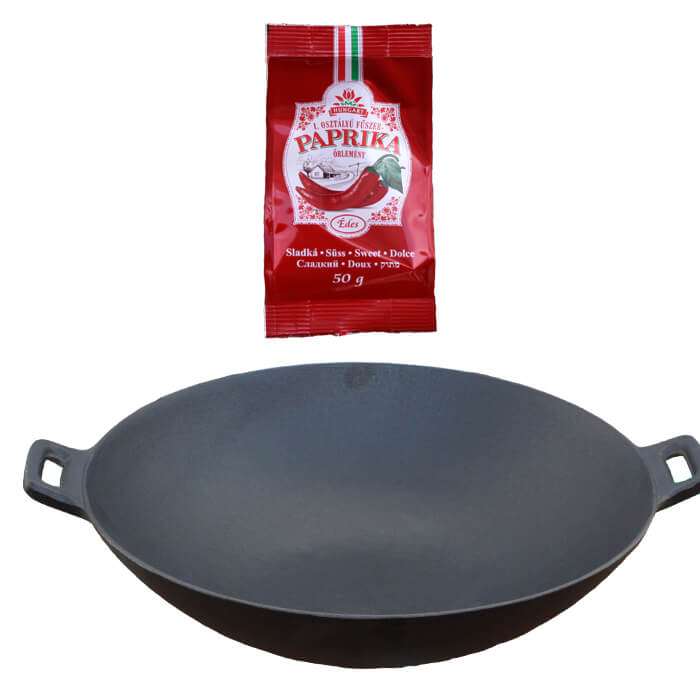 Litinový wok 36 cm + sladká paprika 50 g
