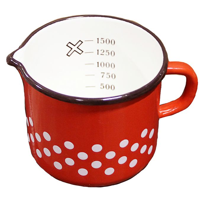 Smaltovaný hrnek 1,5 L (tečky)