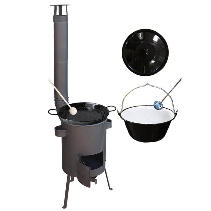 Smaltovaný kotlík 20 L + Paella smaltovaná pánev 46 cm + žáruvzdorná kotlina 42 PLUS 600 4 MM