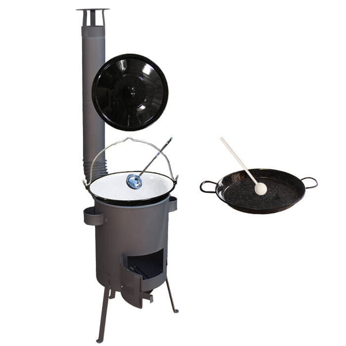 Smaltovaný kotlík 16 L + Paella smaltovaná pánev 42 cm + žáruvzdorná kotlina 39 PLUS 600 4 MM