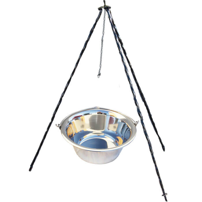 Nerezový kotlík (INOX 0,8 mm) 22 L + trojnožka 1,2 m