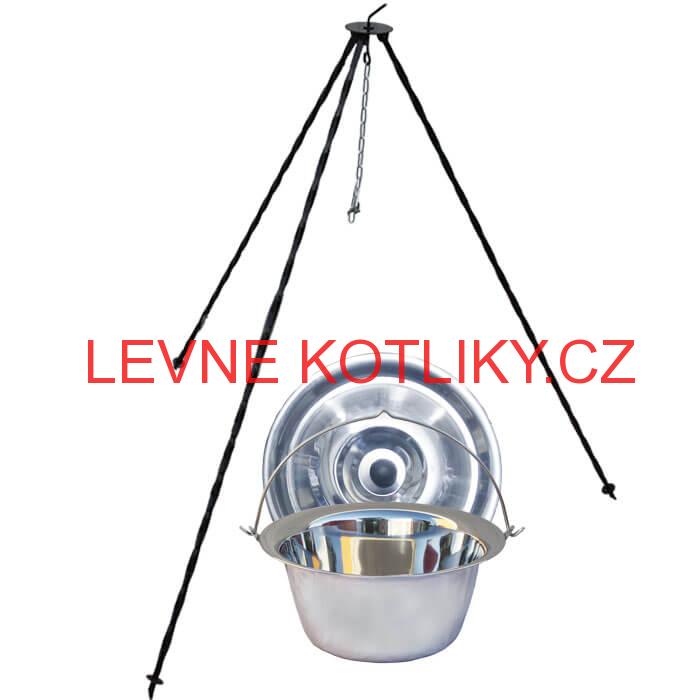 Nerezový (Antikor INOX) kotlík 14 L poklice + trojnožka 1,20 m