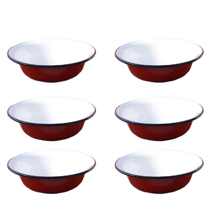 Souprava smaltovaných hlubokých talířů 20 cm 6 ks