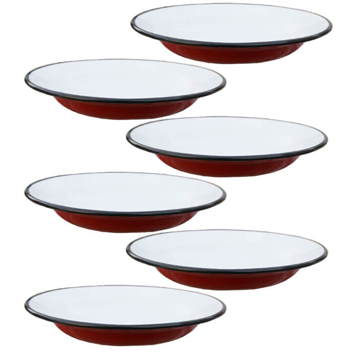 Souprava smaltovaných mělkých talířů 22 cm 6 ks