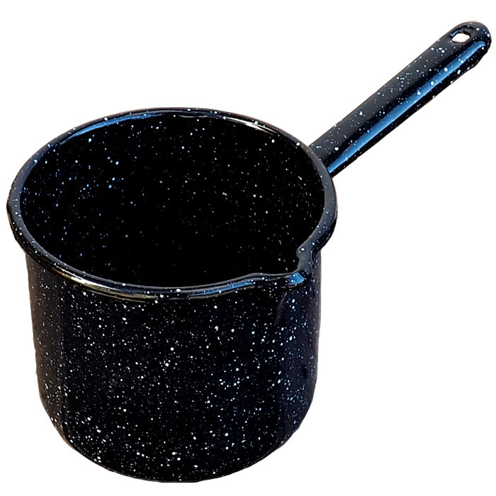 Smaltovaný hrnek s rukojetí 0,6 L - Černý