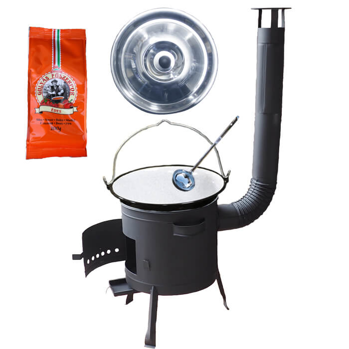 Smaltovaný kotlík 25 L (1,2 mm) + nerezová poklice + nízká žáruvzdorná kotlina (0,8 mm) 42 PLUS 600