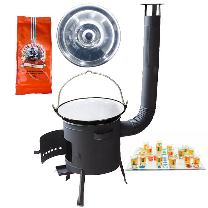 Smaltovaný kotlík 20 L (1,2 mm) + pepř + člověče pi už + nízká žáruvzdorná kotlina 42 PLUS 600