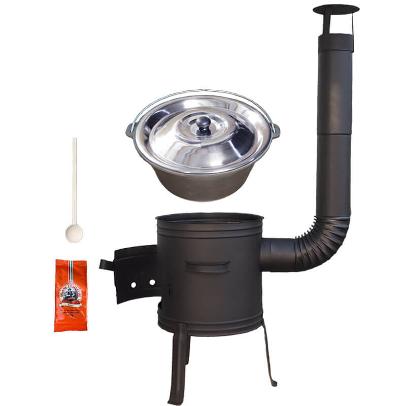 Litinový kotlík 10,8 L + kotlina 33 cm (1 mm) + žáruvzdorná barva Plus 700