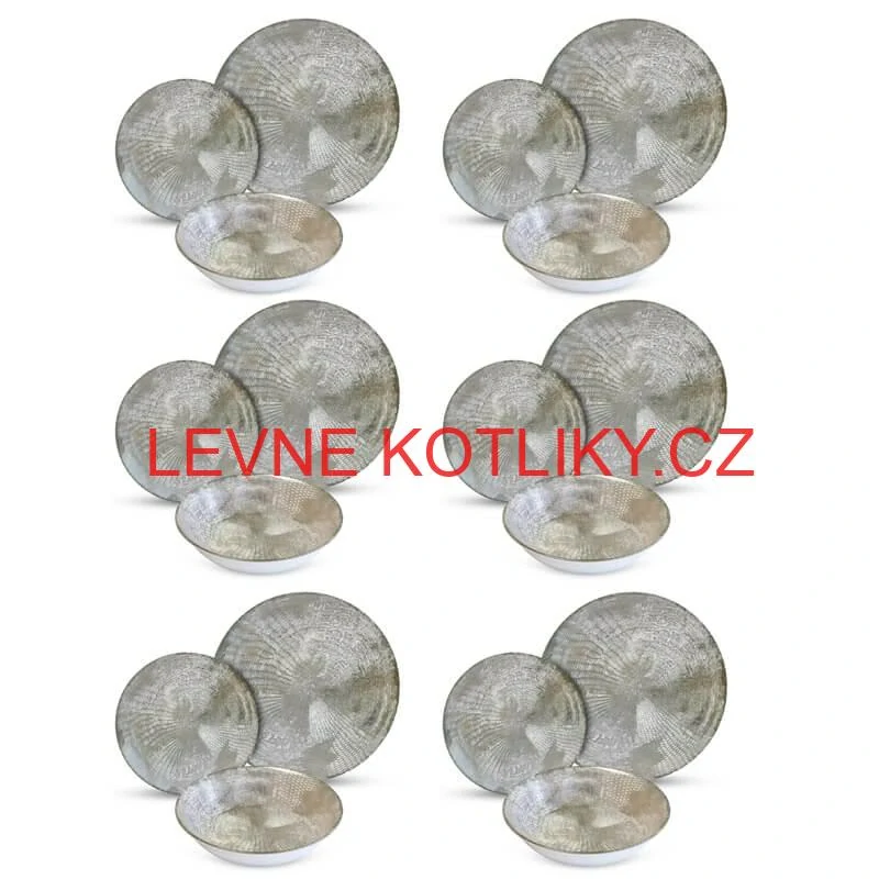 Souprava keramických talířů 18 ks GREY