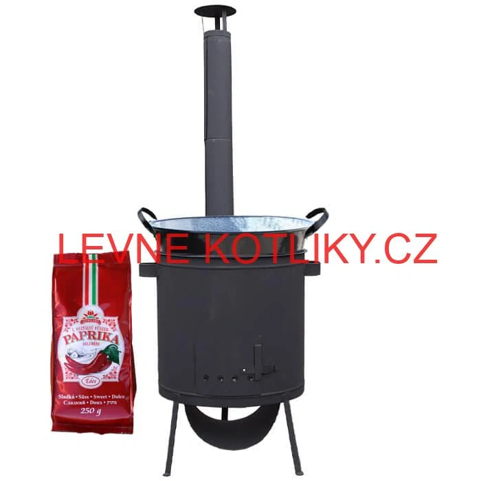 Zabijačkový smaltovaný kotel 100 L, žáruvzdorná kotlina 42 PLUS 600 4 MM + sladká paprika GURMÁN 250 g