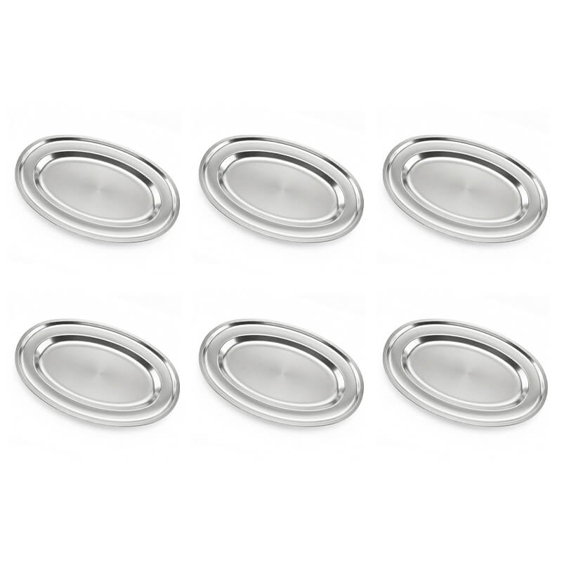 Nerezové podnosy pro catering - set 6 ks (45,5cm) - Servíruj s jistotou a stylem