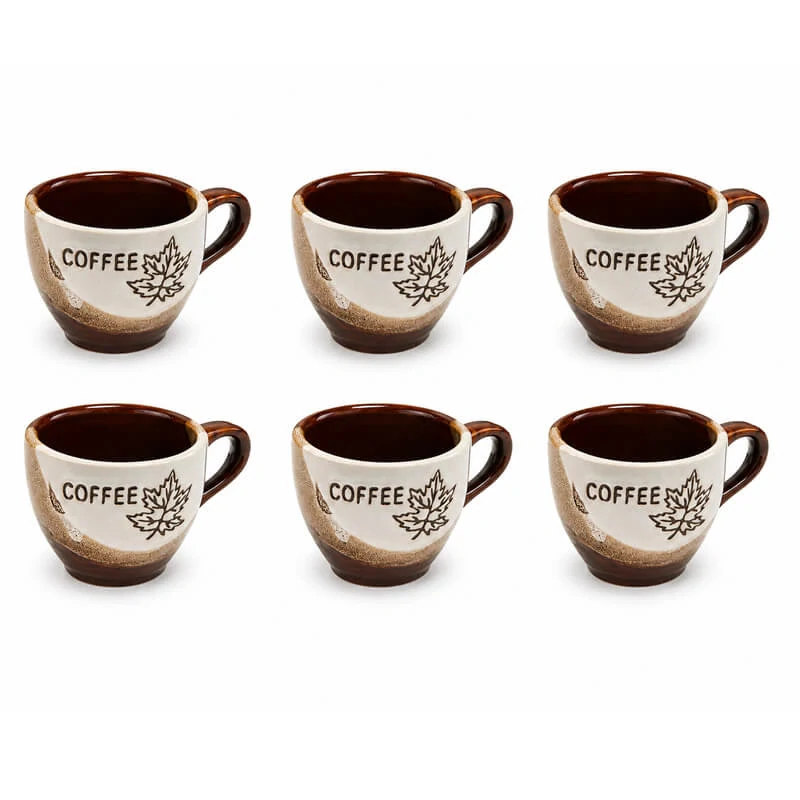 Sada keramických hrnků na kávu 100 ml 6 ks COFFEE