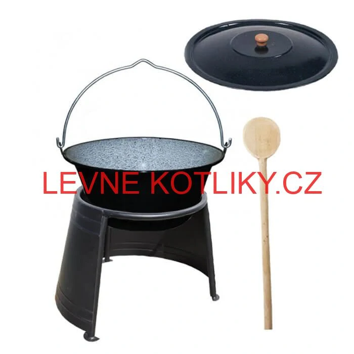 Smaltovaný kotlík 8 L (1,2 mm) + poklice + chránič plamene