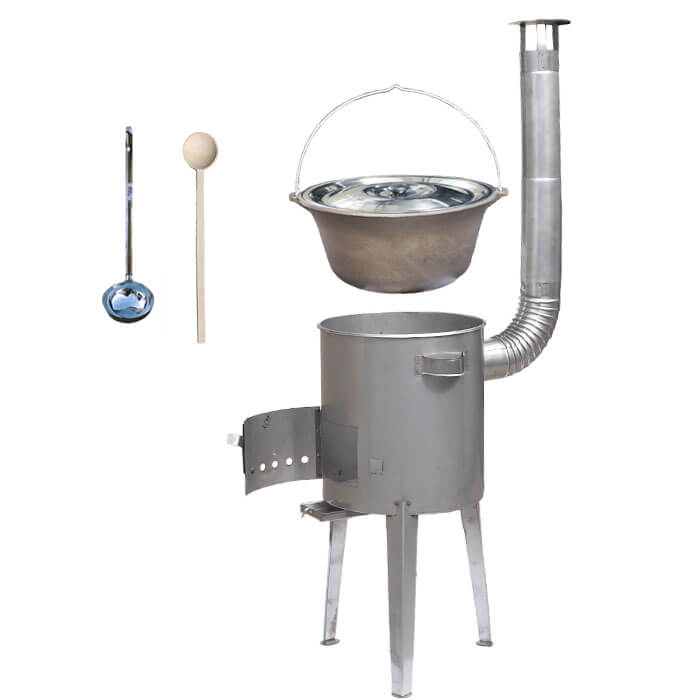 Litinový kotlík 16 L + nerezová kotlina 36 cm LUXUS