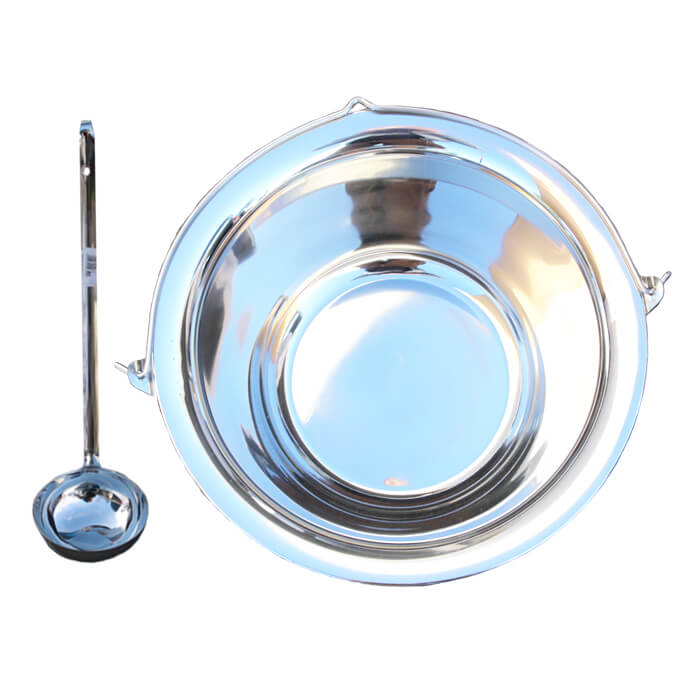 Nerezový kotlík 14 L (0,8 mm) + nerezová naběračka