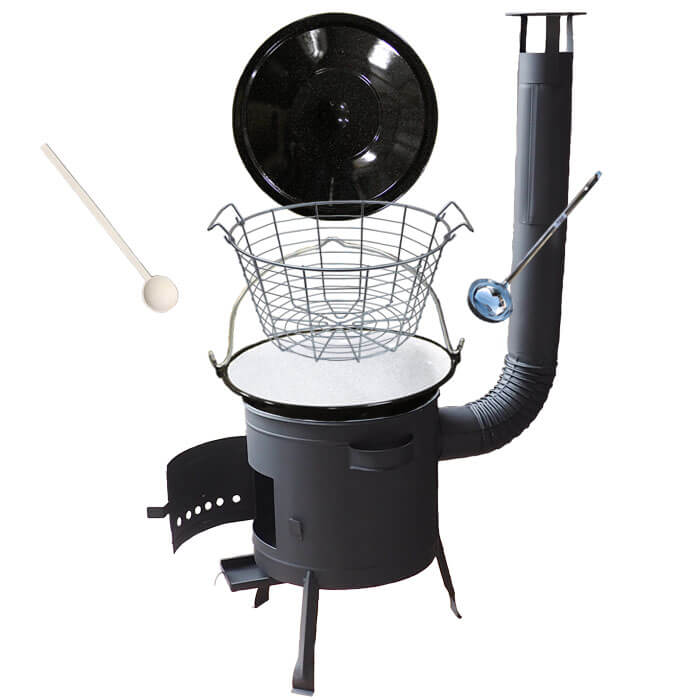 Smaltovaný kotlík 25 L (1,2 mm) + drátěný koš + žáruvzdorná kotlina 42 PLUS 600