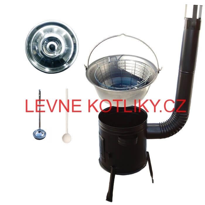 Nerezový kotlík 20 L (1,5 mm) + drátěný koš + kovová kotlina 42 Easy party (KOV)