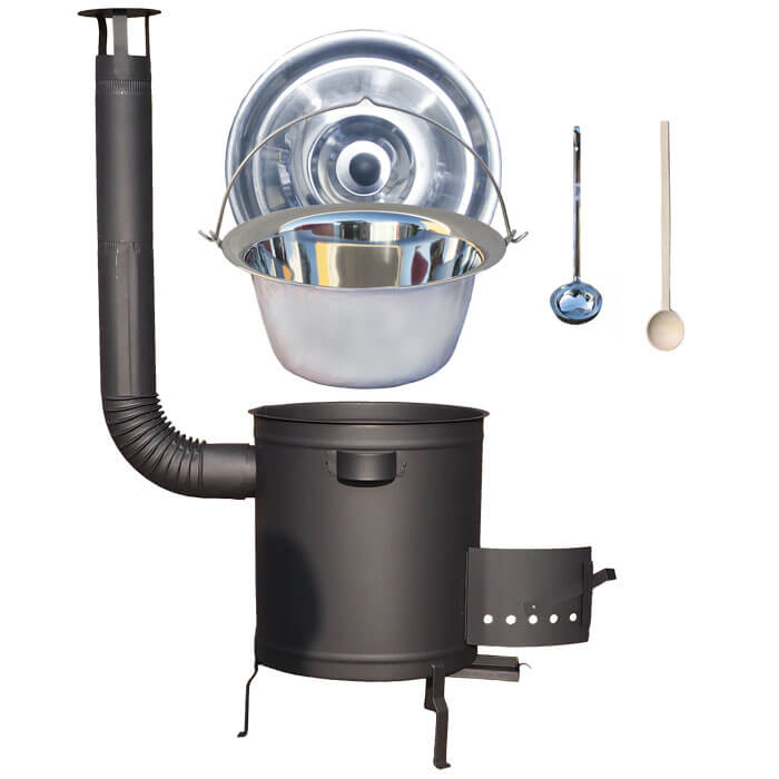Nerezový kotlík 22 L (0,8 mm) + hrubostěnná (1,5 mm) a žáruvzdorná kotlina 42 PLUS 600