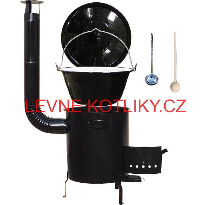Smaltovaný kotlík 20 L (1,2 mm) + hrubostěnná (1,5 mm) kovová kotlina 42 STRONG