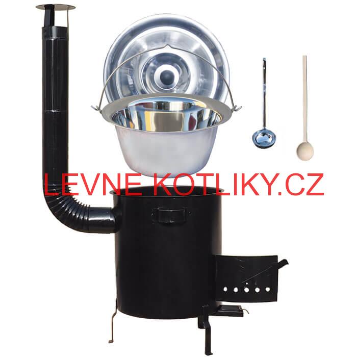 Nerezový kotlík 22 L (0,8 mm) + hrubostěnná (1,5 mm) kovová kotlina 42 STRONG