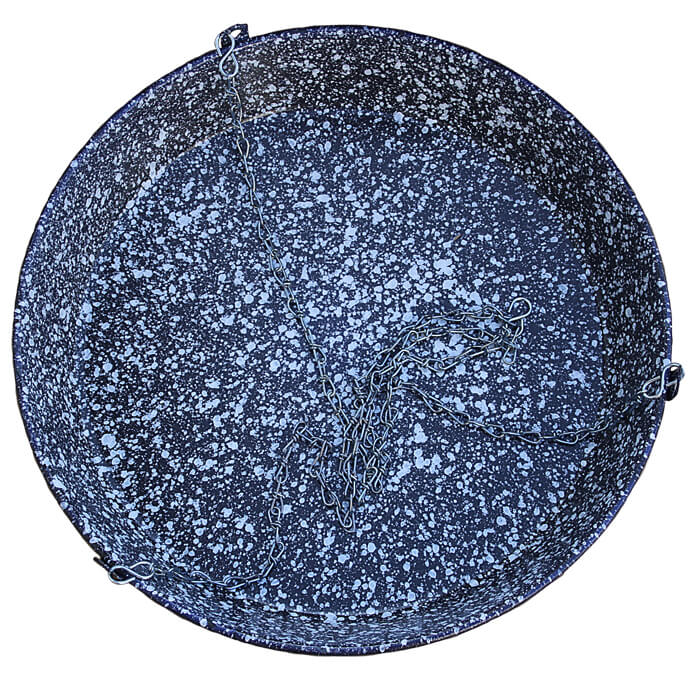 Smaltovaná grilovací pánev s řetízkem 42 cm